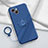 Coque Ultra Fine Silicone Souple Housse Etui avec Support Bague Anneau Aimante Magnetique A06 pour Apple iPhone 13 Mini Bleu