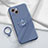 Coque Ultra Fine Silicone Souple Housse Etui avec Support Bague Anneau Aimante Magnetique A06 pour Apple iPhone 13 Mini Gris Lavende