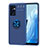 Coque Ultra Fine Silicone Souple Housse Etui avec Support Bague Anneau Aimante Magnetique JM1 pour Oppo Find X5 Lite 5G Bleu