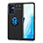 Coque Ultra Fine Silicone Souple Housse Etui avec Support Bague Anneau Aimante Magnetique JM1 pour Oppo Find X5 Lite 5G Bleu et Noir