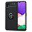 Coque Ultra Fine Silicone Souple Housse Etui avec Support Bague Anneau Aimante Magnetique JM1 pour Samsung Galaxy F42 5G Noir