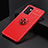 Coque Ultra Fine Silicone Souple Housse Etui avec Support Bague Anneau Aimante Magnetique JM2 pour Samsung Galaxy A52 5G Rouge