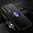 Coque Ultra Fine Silicone Souple Housse Etui avec Support Bague Anneau Aimante Magnetique JM3 pour OnePlus Nord N200 5G Bleu et Noir