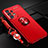 Coque Ultra Fine Silicone Souple Housse Etui avec Support Bague Anneau Aimante Magnetique JM3 pour Samsung Galaxy A73 5G Rouge
