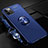 Coque Ultra Fine Silicone Souple Housse Etui avec Support Bague Anneau Aimante Magnetique N03 pour Apple iPhone 12 Pro Bleu