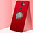 Coque Ultra Fine Silicone Souple Housse Etui avec Support Bague Anneau Aimante Magnetique pour Nokia 7 Plus Rouge