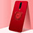 Coque Ultra Fine Silicone Souple Housse Etui avec Support Bague Anneau Aimante Magnetique pour OnePlus 8 Rouge