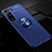 Coque Ultra Fine Silicone Souple Housse Etui avec Support Bague Anneau Aimante Magnetique pour Samsung Galaxy S21 5G Bleu