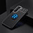 Coque Ultra Fine Silicone Souple Housse Etui avec Support Bague Anneau Aimante Magnetique pour Samsung Galaxy S21 5G Bleu et Noir