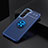 Coque Ultra Fine Silicone Souple Housse Etui avec Support Bague Anneau Aimante Magnetique pour Samsung Galaxy S21 Plus 5G Bleu