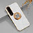 Coque Ultra Fine Silicone Souple Housse Etui avec Support Bague Anneau Aimante Magnetique pour Sony Xperia 10 V Blanc