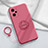 Coque Ultra Fine Silicone Souple Housse Etui avec Support Bague Anneau Aimante Magnetique S02 pour Realme GT2 5G Rose Rouge