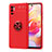 Coque Ultra Fine Silicone Souple Housse Etui avec Support Bague Anneau Aimante Magnetique SD1 pour Xiaomi Redmi Note 11 SE 5G Rouge