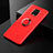 Coque Ultra Fine Silicone Souple Housse Etui avec Support Bague Anneau Aimante Magnetique SD1 pour Xiaomi Redmi Note 9S Rouge