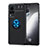 Coque Ultra Fine Silicone Souple Housse Etui avec Support Bague Anneau Aimante Magnetique SD2 pour Vivo X60 Pro 5G Bleu et Noir