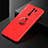 Coque Ultra Fine Silicone Souple Housse Etui avec Support Bague Anneau Aimante Magnetique SD2 pour Xiaomi Redmi 9 Prime India Rouge
