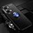 Coque Ultra Fine Silicone Souple Housse Etui avec Support Bague Anneau Aimante Magnetique SD3 pour OnePlus Ace 2V 5G Bleu et Noir