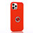 Coque Ultra Fine Silicone Souple Housse Etui avec Support Bague Anneau Aimante Magnetique T01 pour Apple iPhone 12 Pro Rouge