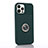 Coque Ultra Fine Silicone Souple Housse Etui avec Support Bague Anneau Aimante Magnetique T01 pour Apple iPhone 12 Pro Vert Nuit