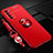 Coque Ultra Fine Silicone Souple Housse Etui avec Support Bague Anneau Aimante Magnetique T01 pour Huawei Honor Play4 5G Rouge
