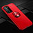 Coque Ultra Fine Silicone Souple Housse Etui avec Support Bague Anneau Aimante Magnetique T01 pour Huawei P40 Pro Rouge