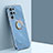 Coque Ultra Fine Silicone Souple Housse Etui avec Support Bague Anneau Aimante Magnetique T01 pour Samsung Galaxy S21 Ultra 5G Bleu