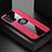 Coque Ultra Fine Silicone Souple Housse Etui avec Support Bague Anneau Aimante Magnetique X01L pour Samsung Galaxy Note 20 5G Rouge