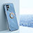 Coque Ultra Fine Silicone Souple Housse Etui avec Support Bague Anneau Aimante Magnetique XL1 pour Oppo A94 4G Bleu