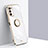 Coque Ultra Fine Silicone Souple Housse Etui avec Support Bague Anneau Aimante Magnetique XL1 pour Samsung Galaxy A03s Blanc