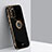 Coque Ultra Fine Silicone Souple Housse Etui avec Support Bague Anneau Aimante Magnetique XL1 pour Samsung Galaxy A03s Noir