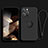 Coque Ultra Fine Silicone Souple Housse Etui avec Support Bague Anneau Aimante Magnetique YK1 pour Apple iPhone 14 Pro Noir