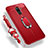 Coque Ultra Fine Silicone Souple Housse Etui avec Support Bague Anneau Aimante pour Samsung Galaxy A6 Plus Rouge