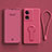 Coque Ultra Fine Silicone Souple Housse Etui avec Support pour Oppo A58x 5G Rose Rouge