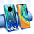 Coque Ultra Fine TPU Souple Housse Etui Transparente Fleurs pour Huawei Mate 30 Pro 5G Bleu