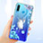 Coque Ultra Fine TPU Souple Housse Etui Transparente Fleurs pour Huawei Nova 4e Bleu
