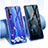 Coque Ultra Fine TPU Souple Housse Etui Transparente Fleurs pour Huawei Nova 5T Bleu