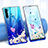 Coque Ultra Fine TPU Souple Housse Etui Transparente Fleurs pour Xiaomi Redmi Note 8 Violet