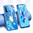 Coque Ultra Fine TPU Souple Housse Etui Transparente Fleurs T01 pour Huawei Nova 5i Bleu
