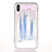 Coque Ultra Fine TPU Souple Housse Etui Transparente Fleurs T08 pour Apple iPhone Xs Bleu