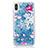 Coque Ultra Fine TPU Souple Housse Etui Transparente Fleurs T18 pour Apple iPhone Xs Max Bleu