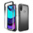Coque Ultra Fine Transparente Souple Housse Etui 360 Degres Avant et Arriere Degrade pour Motorola Moto E30 Noir Petit