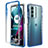 Coque Ultra Fine Transparente Souple Housse Etui 360 Degres Avant et Arriere Degrade pour Motorola Moto G200 5G Bleu
