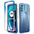 Coque Ultra Fine Transparente Souple Housse Etui 360 Degres Avant et Arriere Degrade pour Motorola Moto G71 5G Bleu