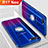 Coque Ultra Slim Silicone Souple Housse Etui Transparente avec Support Bague Anneau Aimante Magnetique S01 pour Oppo R17 Neo Bleu