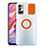 Coque Ultra Slim Silicone Souple Housse Etui Transparente avec Support pour Xiaomi Redmi Note 10 5G Orange