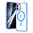 Coque Ultra Slim Silicone Souple Transparente avec Mag-Safe Magnetic Magnetique SD1 pour Apple iPhone 12 Bleu Ciel