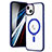 Coque Ultra Slim Silicone Souple Transparente avec Mag-Safe Magnetic Magnetique SD1 pour Apple iPhone 14 Bleu