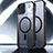 Coque Ultra Slim Silicone Souple Transparente avec Mag-Safe Magnetic Magnetique XD5 pour Apple iPhone 15 Plus Noir Petit