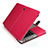 Double Pochette Housse Cuir L24 pour Apple MacBook Pro 13 pouces Retina Rose Rouge