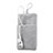 Double Pochette Housse Velour Universel Argent Petit